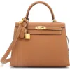 Pre-owned Hermes  Hermes Kelly Handbag Brown Epsom With Gold Hardware 25 In Gold