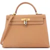 Pre-owned Hermes  Hermes Kelly Handbag Brown Epsom With Gold Hardware 32 In Brown