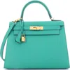 Pre-owned Hermes  Hermes Kelly Handbag Green Epsom With Gold Hardware 28 In Green