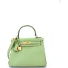 Pre-owned Hermes  Hermes Kelly Handbag Green Swift With Gold Hardware 25 In Green