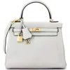 Pre-owned Hermes  Hermes Kelly Handbag Grey Togo With Gold Hardware 25