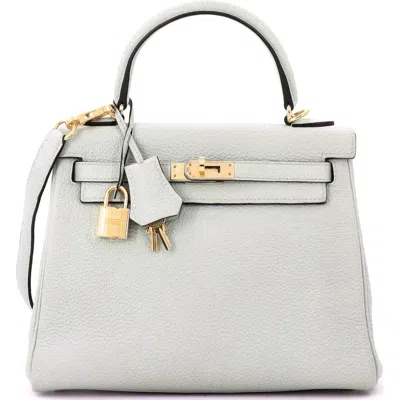 Pre-owned Hermes  Hermes Kelly Handbag Grey Togo With Gold Hardware 25