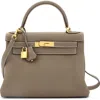 Pre-owned Hermes  Hermes Kelly Handbag Grey Togo With Gold Hardware 28 In Brown