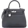 Pre-owned Hermes  Hermes Kelly Handbag Grey Togo With Palladium Hardware 25 In Gray