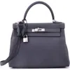 Pre-owned Hermes  Hermes Kelly Handbag Grey Togo With Palladium Hardware 28 In Gray
