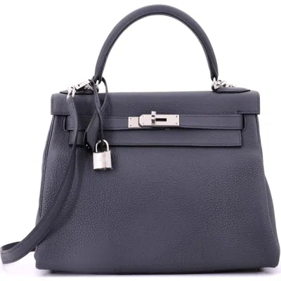 Pre-owned Hermes  Hermes Kelly Handbag Grey Togo With Palladium Hardware 28 In Gray