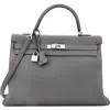 Pre-owned Hermes  Hermes Kelly Handbag Grey Togo With Palladium Hardware 35 In Gray