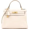Pre-owned Hermes  Hermes Kelly Handbag Light Clemence With Gold Hardware 28 In Brown