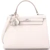 Pre-owned Hermes  Hermes Kelly Handbag Light Epsom With Palladium Hardware 28 In Multi