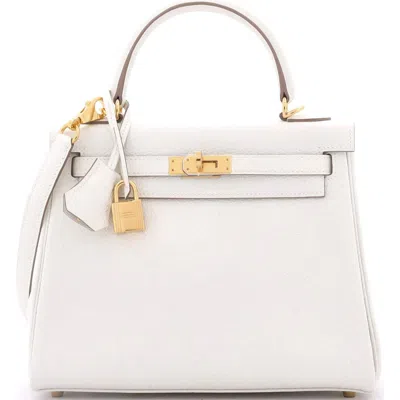 Pre-owned Hermes  Hermes Kelly Handbag Light Togo With Gold Hardware 25 In Brown