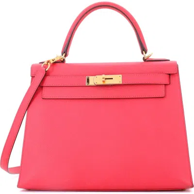 Pre-owned Hermes  Hermes Kelly Handbag Pink Epsom With Gold Hardware 28
