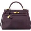 Pre-owned Hermes  Hermes Kelly Handbag Purple Togo With Gold Hardware 32 In Purple