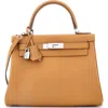 Pre-owned Hermes  Hermes Kelly Handbag Verso Evercolor With Palladium Hardware 28