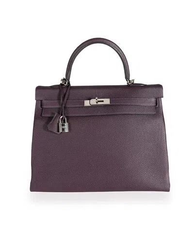 Pre-owned Pre-owned Hermes  Hermes Kelly Leather Handbag In Purple