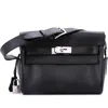 Pre-owned Hermes  Hermes Kelly Messenger Bag Evergrain Pm In Black