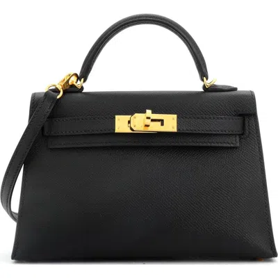 Pre-owned Hermes  Hermes Kelly Mini Ii Bag Black Epsom With Gold Hardware 20