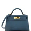 Pre-owned Hermes  Hermes Kelly Mini Ii Bag Blue Epsom With Gold Hardware 20 In Blue