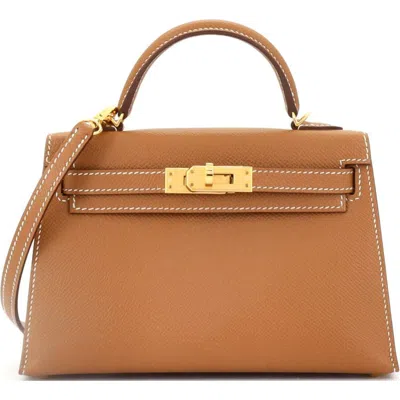 Pre-owned Hermes  Hermes Kelly Mini Ii Bag Brown Epsom With Gold Hardware 20