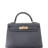 Pre-owned Hermes  Hermes Kelly Mini Ii Bag Grey Epsom With Permabrass Hardware 20 In Gray