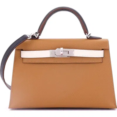 Pre-owned Hermes  Hermes Kelly Mini Ii Bag Tricolor Epsom With Palladium Hardware 20
