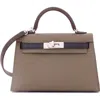 Pre-owned Hermes  Hermes Kelly Mini Ii Bag Tricolor Epsom With Palladium Hardware 20 In Brown