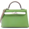 Pre-owned Hermes  Hermes Kelly Mini Ii Bag Tricolor Epsom With Palladium Hardware 20 In Green
