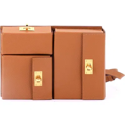 Pre-owned Hermes  Hermes Kelly Multi Pocket To Go Pouch Epsom In Gold