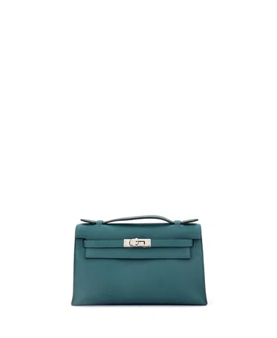 Pre-owned Pre-owned Hermes  Hermes Kelly Pochette Swift In Blue