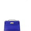 Pre-owned Hermes  Hermes Kelly Pochette Swift In Blue