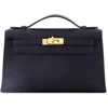Pre-owned Hermes  Hermes Kelly Pochette Swift In Black