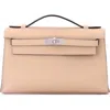 Pre-owned Hermes  Hermes Kelly Pochette Swift In Nude