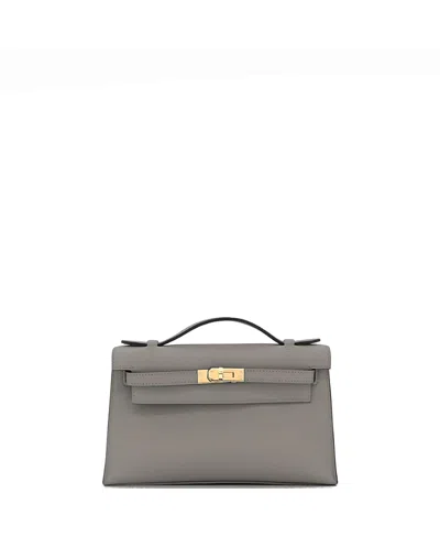 Pre-owned Pre-owned Hermes  Hermes Kelly Pochette Swift In Gray