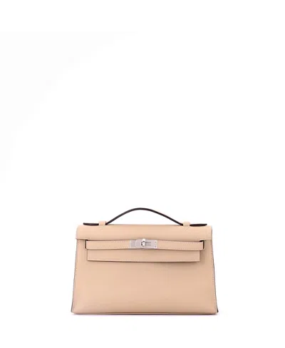 Pre-owned Pre-owned Hermes  Hermes Kelly Pochette Swift In Neutral