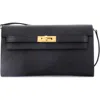 Pre-owned Hermes  Hermes Kelly To Go Wallet Chevre Mysore In Black