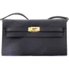 Pre-owned Hermes  Hermes Kelly To Go Wallet Epsom In Black