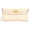 Pre-owned Hermes  Hermes Kelly To Go Wallet Epsom In Gray