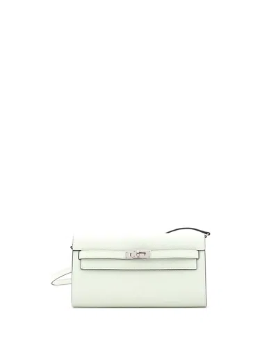 Pre-owned Pre-owned Hermes  Hermes Kelly To Go Wallet Epsom In Green