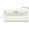 Pre-owned Hermes  Hermes Kelly To Go Wallet Epsom In Green