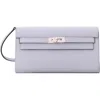 Pre-owned Hermes  Hermes Kelly To Go Wallet Epsom In Purple