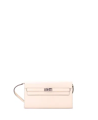 Pre-owned Pre-owned Hermes  Hermes Kelly To Go Wallet Verso Epsom In Neutral