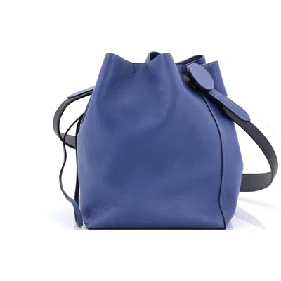 Pre-owned Hermes  Hermes Licol Bag Evercolor 17 In Blue
