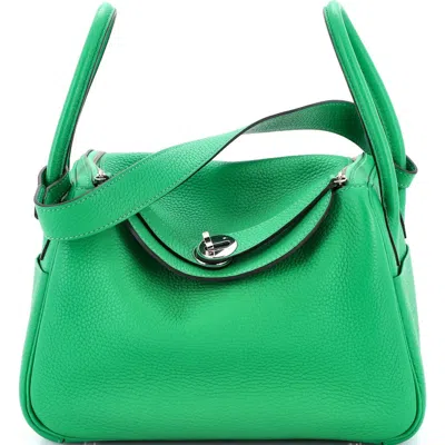 Pre-owned Hermes  Hermes Lindy Bag Clemence 26 In Green