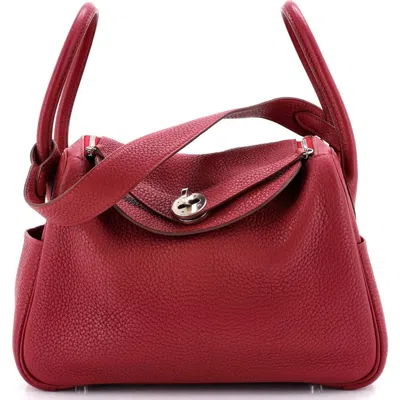 Pre-owned Hermes  Hermes Lindy Bag Clemence 26 In Red