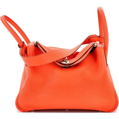 Pre-owned Hermes  Hermes Lindy Bag Clemence 30 In Orange