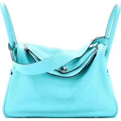 Pre-owned Hermes  Hermes Lindy Bag Clemence 34 In Blue