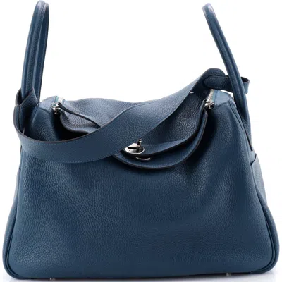 Pre-owned Hermes  Hermes Lindy Bag Clemence 34 In Blue