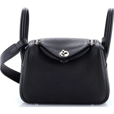 Pre-owned Hermes  Hermes Lindy Bag Clemence Mini In Black