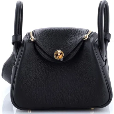 Pre-owned Hermes  Hermes Lindy Bag Clemence Mini In Black
