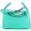 Pre-owned Hermes  Hermes Lindy Bag Verso Clemence 34 In Green