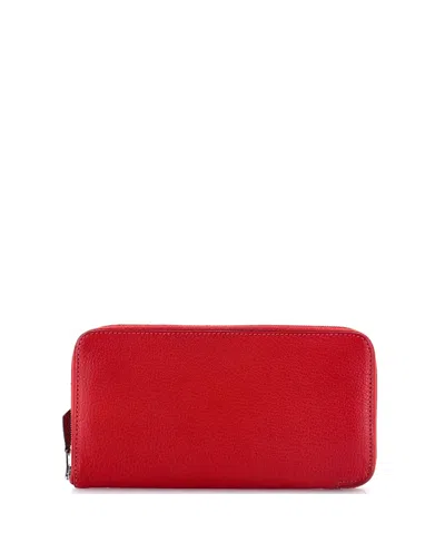 Pre-owned Pre-owned Hermes  Hermes Long Azap Zip Around Wallet Chevre Mysore In Red